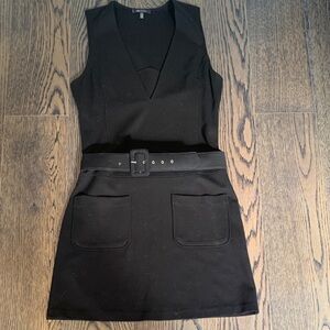 Ann Klein knit jumper dress detachable belt